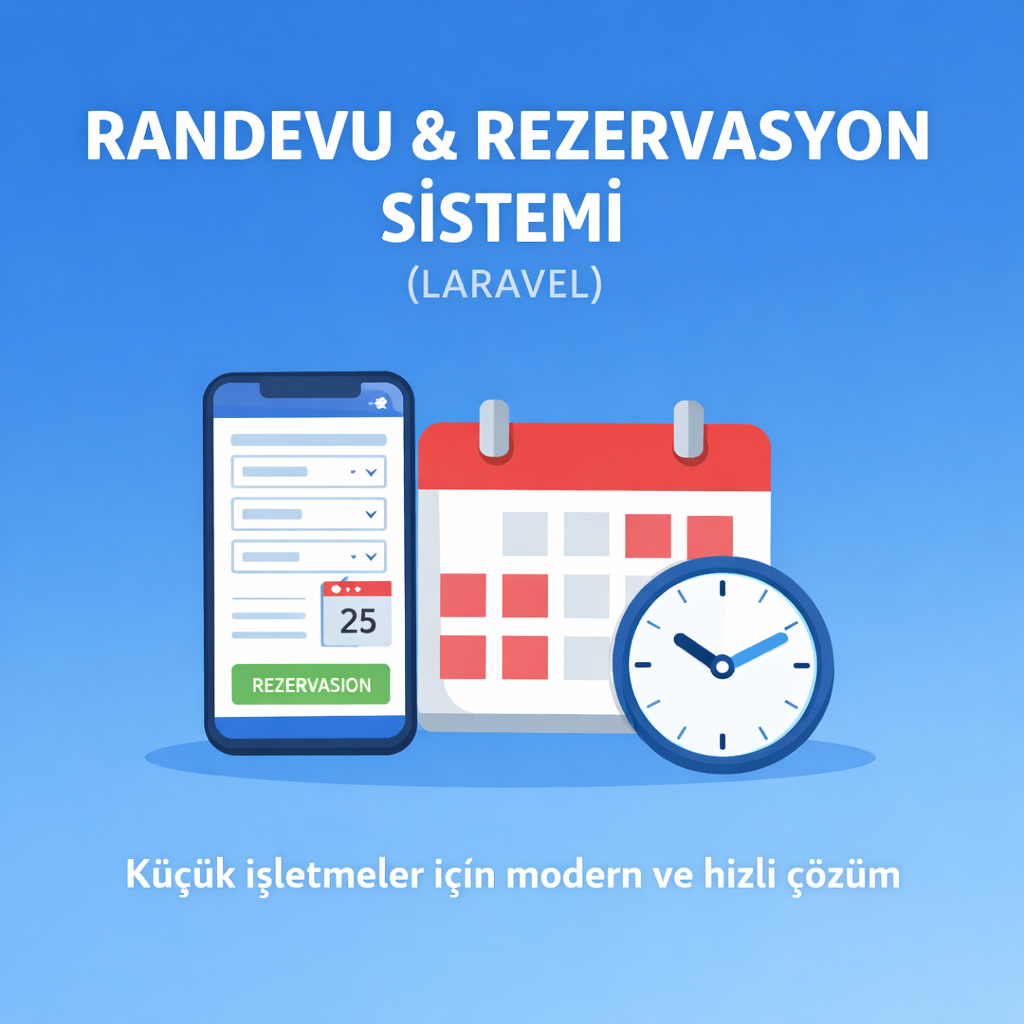 Randevu, Rezervasyon Scripti, Site Kur, PHP Laravel